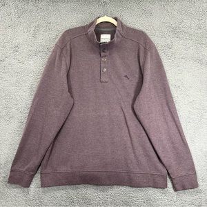 Tommy Bahama Knit Sweater Button Purple Gray Men Size XXL